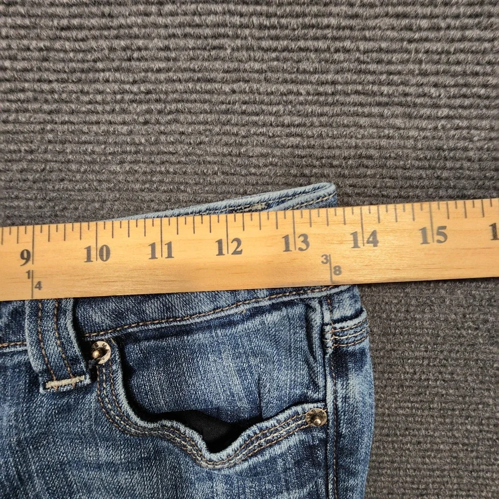 Miss Me Bootcut Jeans Women 27 Blue Embellished Pocket JP4556B Y2K